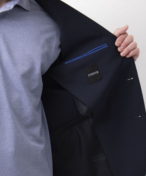 Stutostein Nolley's（シュテットシュタインノーリーズ）の「MODERNFIT LIGHT JK(軽量、速乾、ストレッチ素材の快適ジャケット）（テーラードジャケット・メンズ・グレー/ダークネイビー/ネイビー/ブルー/インディゴブルー/チャコールグレー・S/M/L/XL/SMALL/LARGE/X-LARGE/MEDIUM）」の16枚目の写真