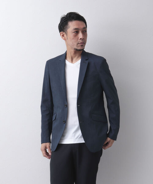 Stutostein Nolley's（シュテットシュタインノーリーズ）の「MODERNFIT LIGHT JK(軽量、速乾、ストレッチ素材の快適ジャケット）（テーラードジャケット・メンズ・グレー/ダークネイビー/ネイビー/ブルー/インディゴブルー/チャコールグレー・S/M/L/XL/SMALL/LARGE/X-LARGE/MEDIUM）」の18枚目の写真