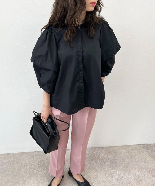 toucher du brise(トゥシェドブリーズ)の「甘め ボリュームスリーブ ブラウス(シャツ/ブラウス・レディース・ブラック/パープル/オフホワイト/サックスブルー・M)」の14枚目の写真