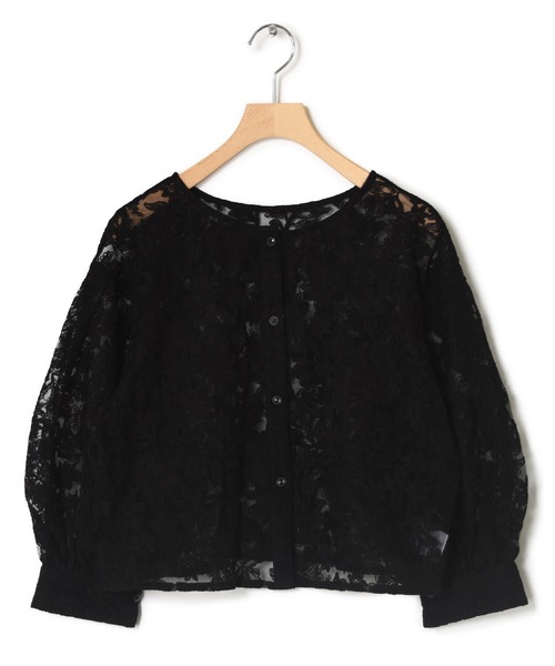 w closet（ダブルクローゼット）の「チュール刺繍2WAYブラウス（シャツ/ブラウス・レディース・ブラック/オフホワイト・FREE）」の5枚目の写真