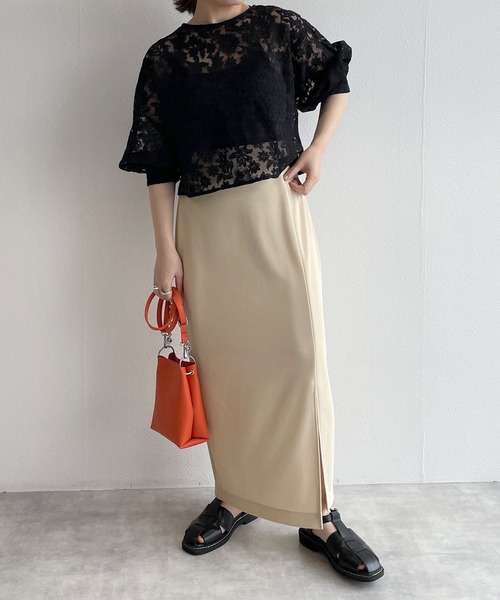 w closet（ダブルクローゼット）の「チュール刺繍2WAYブラウス（シャツ/ブラウス・レディース・ブラック/オフホワイト・FREE）」の14枚目の写真