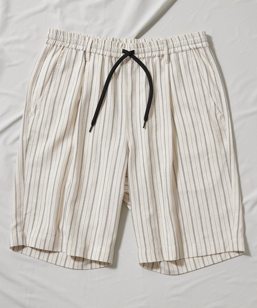 UNION STATION（ユニオンステーション）の「綿麻ストライプショートパンツ（その他パンツ・メンズ・ネイビー/オフホワイト/レンガ・M/L）」の2枚目の写真