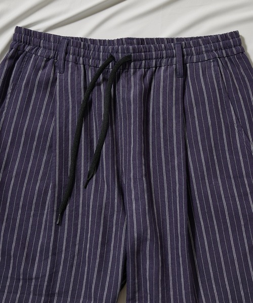 UNION STATION（ユニオンステーション）の「綿麻ストライプショートパンツ（その他パンツ・メンズ・ネイビー/オフホワイト/レンガ・M/L）」の6枚目の写真