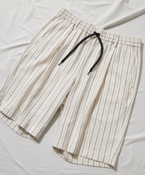 UNION STATION（ユニオンステーション）の「綿麻ストライプショートパンツ（その他パンツ・メンズ・ネイビー/オフホワイト/レンガ・M/L）」の15枚目の写真