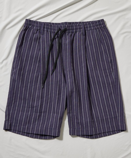 UNION STATION（ユニオンステーション）の「綿麻ストライプショートパンツ（その他パンツ・メンズ・ネイビー/オフホワイト/レンガ・M/L）」の17枚目の写真