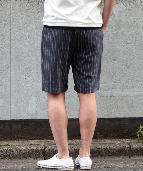 UNION STATION（ユニオンステーション）の「綿麻ストライプショートパンツ（その他パンツ・メンズ・ネイビー/オフホワイト/レンガ・M/L）」の18枚目の写真