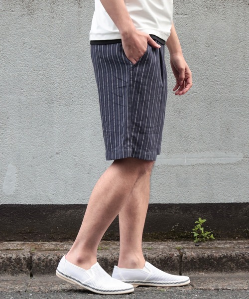 UNION STATION（ユニオンステーション）の「綿麻ストライプショートパンツ（その他パンツ・メンズ・ネイビー/オフホワイト/レンガ・M/L）」の19枚目の写真