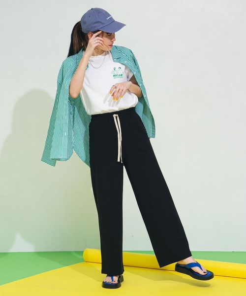 bohmal(ボマール)の「リラックスストレートパンツ(スウェットパンツ・レディース・ブラック/ピンク/グリーン・FREE)」の10枚目の写真