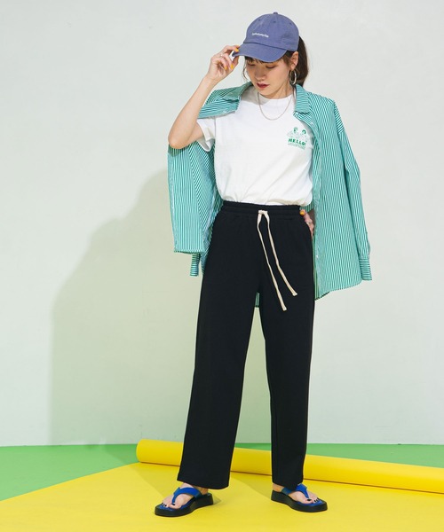 bohmal(ボマール)の「リラックスストレートパンツ(スウェットパンツ・レディース・ブラック/ピンク/グリーン・FREE)」の5枚目の写真