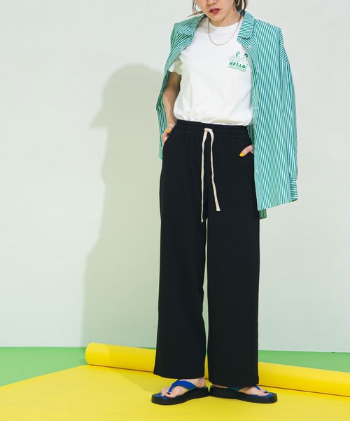bohmal(ボマール)の「リラックスストレートパンツ(スウェットパンツ・レディース・ブラック/ピンク/グリーン・FREE)」の16枚目の写真