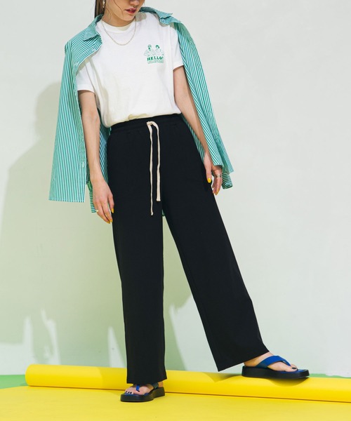 bohmal(ボマール)の「リラックスストレートパンツ(スウェットパンツ・レディース・ブラック/ピンク/グリーン・FREE)」の8枚目の写真