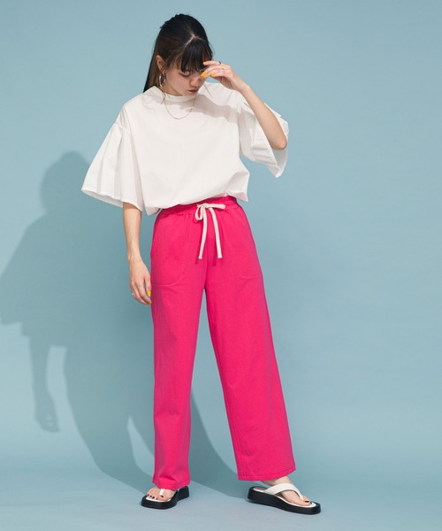bohmal(ボマール)の「リラックスストレートパンツ(スウェットパンツ・レディース・ブラック/ピンク/グリーン・FREE)」の19枚目の写真