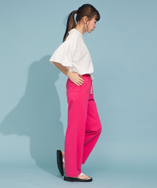 bohmal(ボマール)の「リラックスストレートパンツ(スウェットパンツ・レディース・ブラック/ピンク/グリーン・FREE)」の22枚目の写真