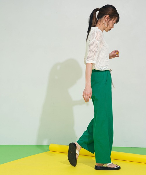 bohmal(ボマール)の「リラックスストレートパンツ(スウェットパンツ・レディース・ブラック/ピンク/グリーン・FREE)」の4枚目の写真