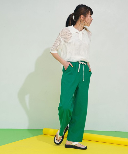 bohmal(ボマール)の「リラックスストレートパンツ(スウェットパンツ・レディース・ブラック/ピンク/グリーン・FREE)」の15枚目の写真