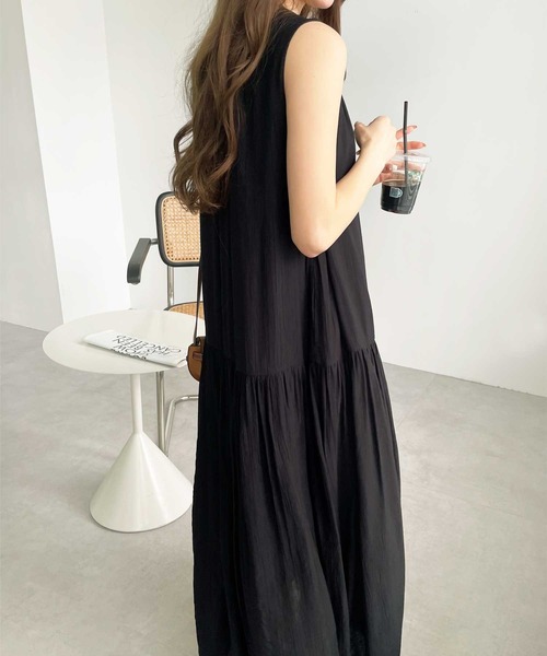 GeeRA（ジーラ）の「楊柳ティアードワンピース（ワンピース・レディース・ピンク/ブルー/ブラック/ライトブルー/イエロー・MEDIUM/LARGE/X-LARGE）」の15枚目の写真