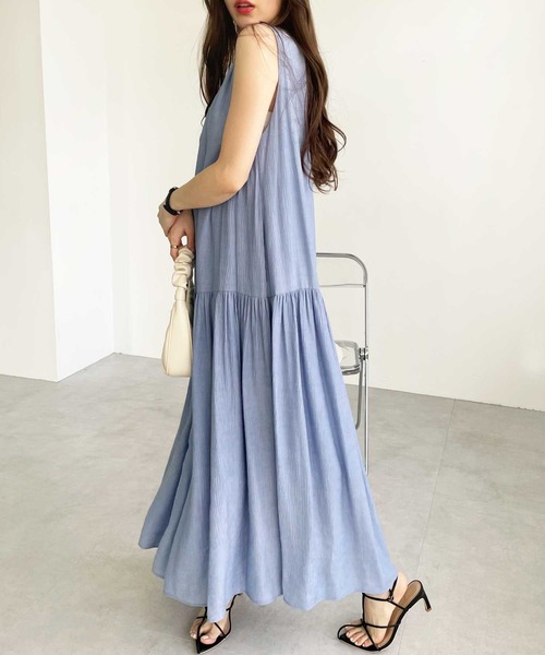 GeeRA（ジーラ）の「楊柳ティアードワンピース（ワンピース・レディース・ピンク/ブルー/ブラック/ライトブルー/イエロー・MEDIUM/LARGE/X-LARGE）」の20枚目の写真