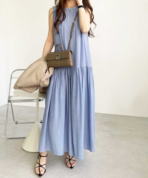 GeeRA（ジーラ）の「楊柳ティアードワンピース（ワンピース・レディース・ピンク/ブルー/ブラック/ライトブルー/イエロー・MEDIUM/LARGE/X-LARGE）」の22枚目の写真