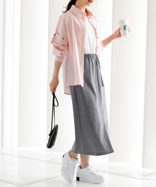 KOBE LETTUCE（コウベレタス）の「センタースリットスウェットタイトスカート（スカート・レディース・ブラック系1/ホワイト系1/グレー/イエロー系1/ホワイト系/イエロー/グレー系1/ブラック・2/1）」の14枚目の写真