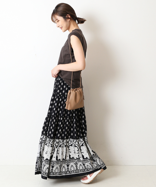 新品✨ SLOBE IENA インドパネルプリントトリミング スカート SLOBE IENA（スローブイエナ）の「インドパネルプリント