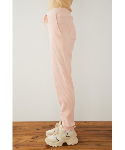 SLY（スライ）の「Sly Skin KNIT PT ニット パンツ ジョガーパンツ（ルームウェア/パジャマ・レディース・ピンク/グレー・2/1）」の9枚目の写真