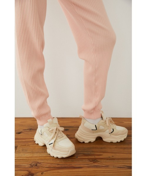 SLY（スライ）の「Sly Skin KNIT PT ニット パンツ ジョガーパンツ（ルームウェア/パジャマ・レディース・ピンク/グレー・2/1）」の14枚目の写真