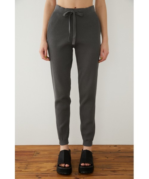 SLY（スライ）の「Sly Skin KNIT PT ニット パンツ ジョガーパンツ（ルームウェア/パジャマ・レディース・ピンク/グレー・2/1）」の3枚目の写真