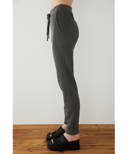 SLY（スライ）の「Sly Skin KNIT PT ニット パンツ ジョガーパンツ（ルームウェア/パジャマ・レディース・ピンク/グレー・2/1）」の4枚目の写真