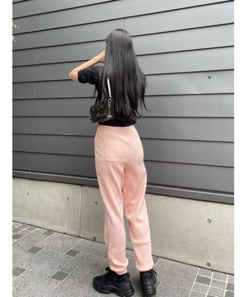 SLY（スライ）の「Sly Skin KNIT PT ニット パンツ ジョガーパンツ（ルームウェア/パジャマ・レディース・ピンク/グレー・2/1）」の20枚目の写真