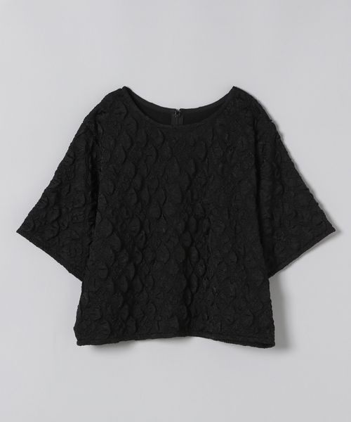 JEANASIS（ジーナシス）の「カットジャガードクロップドプルオーバー/295900（Tシャツ/カットソー・レディース・ブラック/オフホワイト/ピンク・FREE）」の3枚目の写真