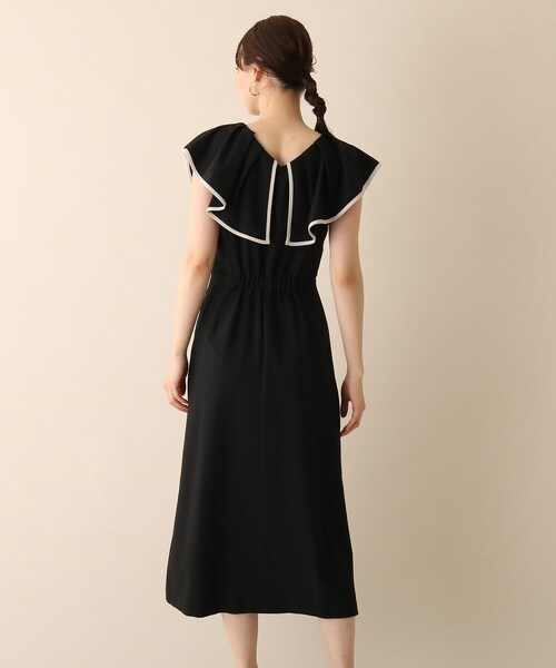 OPAQUE.CLIP（オペークドットクリップ）の「◆配色フリルカラーワンピース（ワンピース・レディース・サックスブルー系4/レンガ/ブラック系4・36/38）」の4枚目の写真