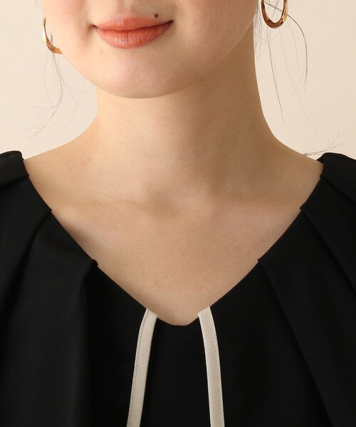 OPAQUE.CLIP（オペークドットクリップ）の「◆配色フリルカラーワンピース（ワンピース・レディース・サックスブルー系4/レンガ/ブラック系4・36/38）」の6枚目の写真