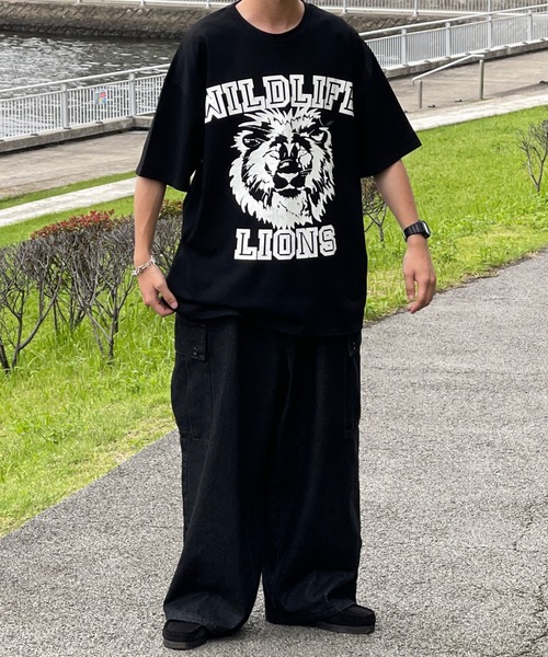kutir(クティール)の「カレッジロゴライオンTシャツ(Tシャツ/カットソー・メンズ・ブラック/オフホワイト/グリーン・MEDIUM/LARGE)」の14枚目の写真