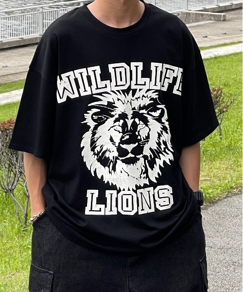 kutir(クティール)の「カレッジロゴライオンTシャツ(Tシャツ/カットソー・メンズ・ブラック/オフホワイト/グリーン・MEDIUM/LARGE)」の17枚目の写真