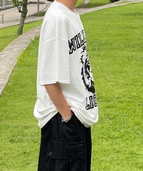 kutir(クティール)の「カレッジロゴライオンTシャツ(Tシャツ/カットソー・メンズ・ブラック/オフホワイト/グリーン・MEDIUM/LARGE)」の10枚目の写真