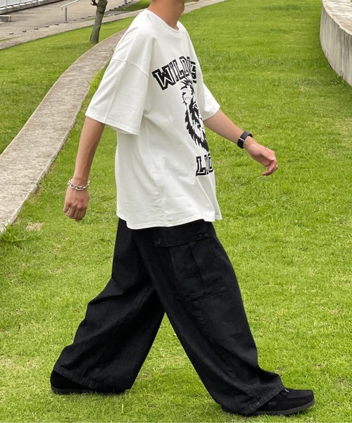 kutir(クティール)の「カレッジロゴライオンTシャツ(Tシャツ/カットソー・メンズ・ブラック/オフホワイト/グリーン・MEDIUM/LARGE)」の7枚目の写真