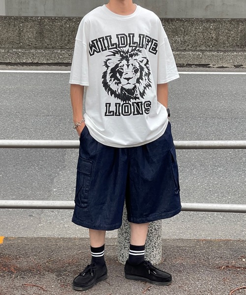 kutir(クティール)の「カレッジロゴライオンTシャツ(Tシャツ/カットソー・メンズ・ブラック/オフホワイト/グリーン・MEDIUM/LARGE)」の5枚目の写真