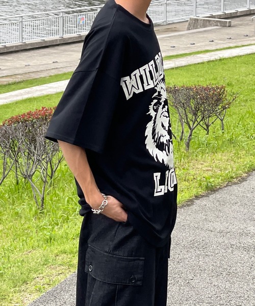 kutir(クティール)の「カレッジロゴライオンTシャツ(Tシャツ/カットソー・メンズ・ブラック/オフホワイト/グリーン・MEDIUM/LARGE)」の19枚目の写真
