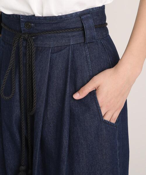 THE SHOP TK (ザ ショップ ティーケー )の「◆ハイウエストワイドデニム(デニムパンツ・レディース・ネイビー・12/11)」の2枚目の写真