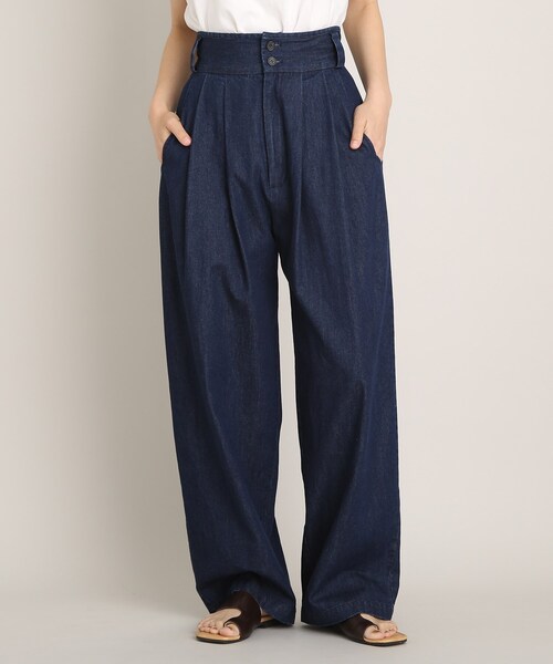 THE SHOP TK (ザ ショップ ティーケー )の「◆ハイウエストワイドデニム(デニムパンツ・レディース・ネイビー・12/11)」の7枚目の写真