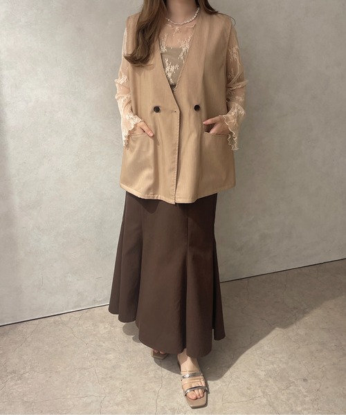 apres jour clair（アプレジュールクレア）の「【apres jour clair】レーストップス【ZOZOTOWN限定アイテム】（Tシャツ/カットソー・レディース・アイボリー/ベージュ・フリー/X-LARGE）」の6枚目の写真