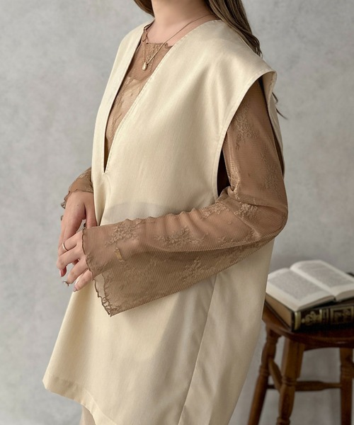 apres jour clair（アプレジュールクレア）の「【apres jour clair】レーストップス【ZOZOTOWN限定アイテム】（Tシャツ/カットソー・レディース・アイボリー/ベージュ・フリー/X-LARGE）」の10枚目の写真