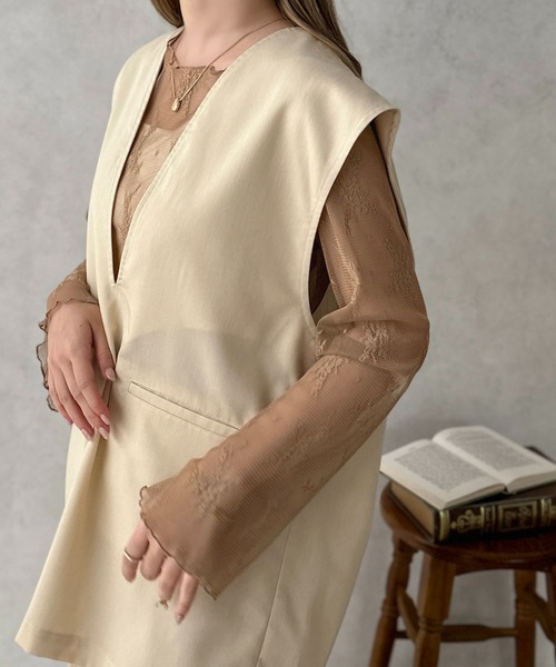 apres jour clair（アプレジュールクレア）の「【apres jour clair】レーストップス【ZOZOTOWN限定アイテム】（Tシャツ/カットソー・レディース・アイボリー/ベージュ・フリー/X-LARGE）」の11枚目の写真