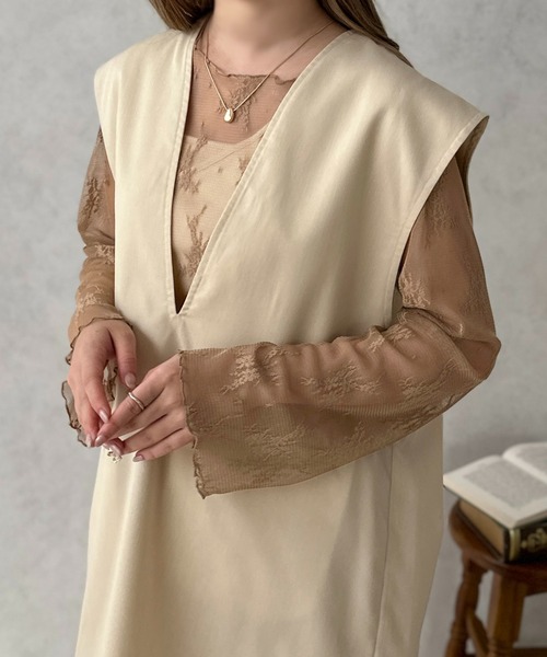 apres jour clair（アプレジュールクレア）の「【apres jour clair】レーストップス【ZOZOTOWN限定アイテム】（Tシャツ/カットソー・レディース・アイボリー/ベージュ・フリー/X-LARGE）」の12枚目の写真