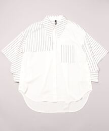 AULA AILA | 【別注】AULA AILA/アウラアイラ/2WAYストライプコンビシャツ(シャツ/ブラウス)