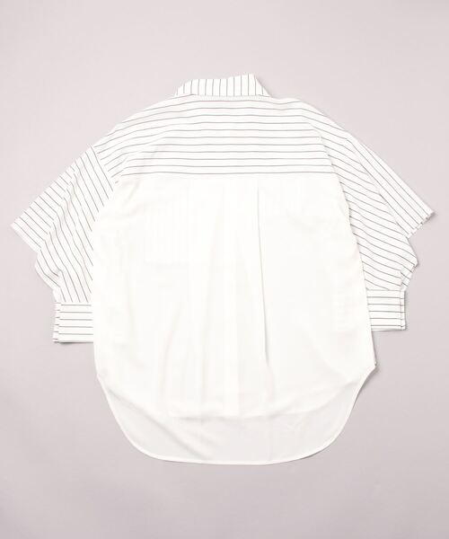 AULA AILA（アウラアイラ）の「【別注】AULA AILA/アウラアイラ/2WAYストライプコンビシャツ（シャツ/ブラウス・レディース・ホワイト/その他・F）」の3枚目の写真