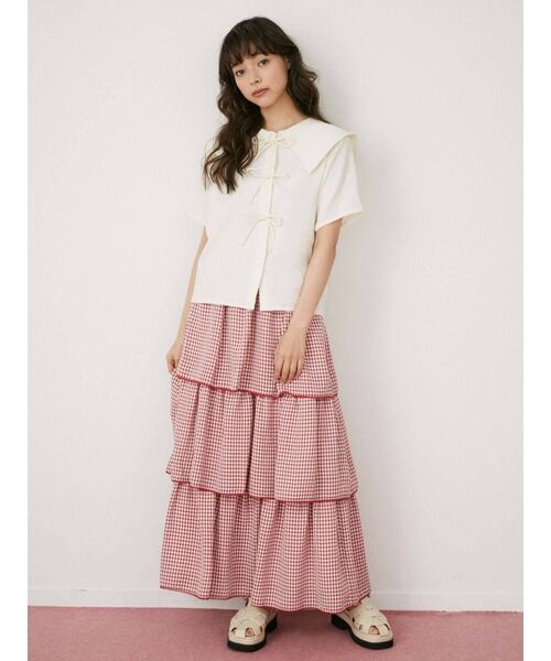 merry jenny（メリージェニー）の「flowerリボンブラウス（シャツ/ブラウス・レディース・アイボリー/ブラック/ピンク・FREE）」の11枚目の写真