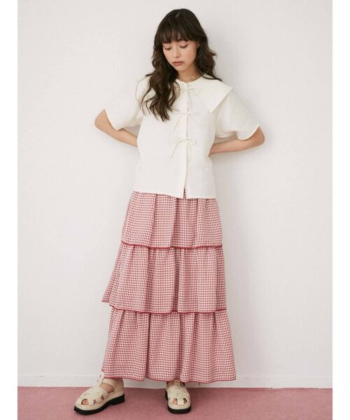 merry jenny（メリージェニー）の「flowerリボンブラウス（シャツ/ブラウス・レディース・アイボリー/ブラック/ピンク・FREE）」の12枚目の写真