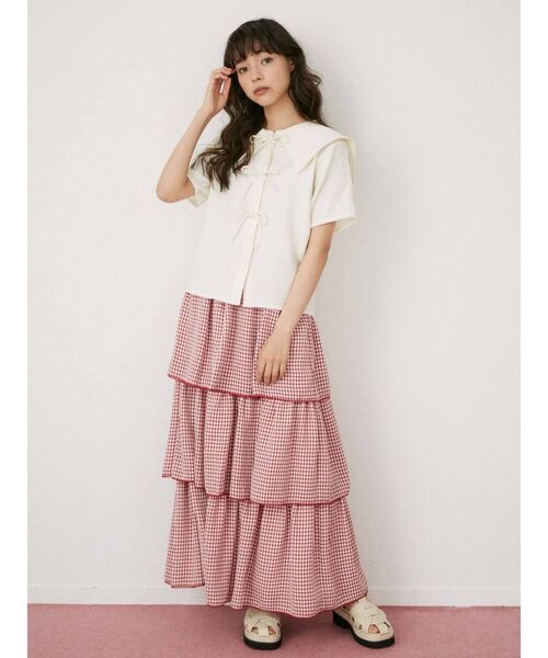 merry jenny（メリージェニー）の「flowerリボンブラウス（シャツ/ブラウス・レディース・アイボリー/ブラック/ピンク・FREE）」の14枚目の写真