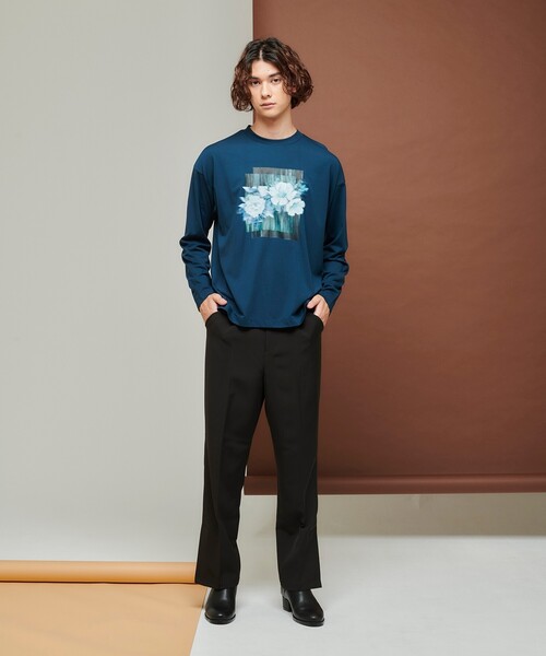 tk.TAKEO KIKUCHI（ティーケータケオキクチ）の「◆ワンタックストレートスリットパンツ（その他パンツ・メンズ・ブラック/オフホワイト・01/02/03）」の15枚目の写真